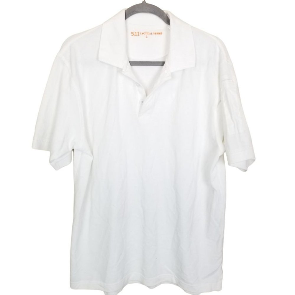 5.11 Tactical Series Mens L White Short Sleeves Po